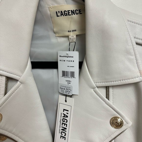 L'Agence Billie Belted Leather Jacket Size Medium - Picture 7 of 11